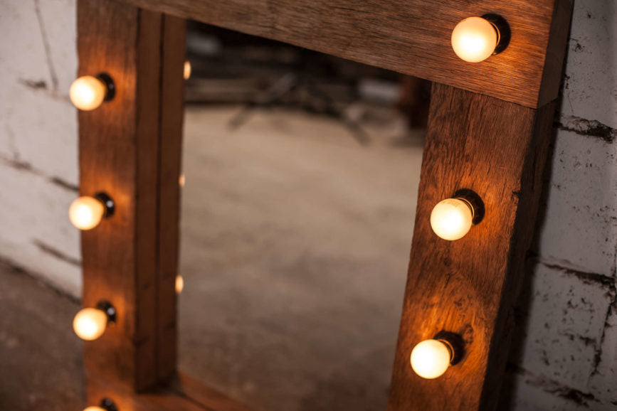 Wooden Mirror with lighting