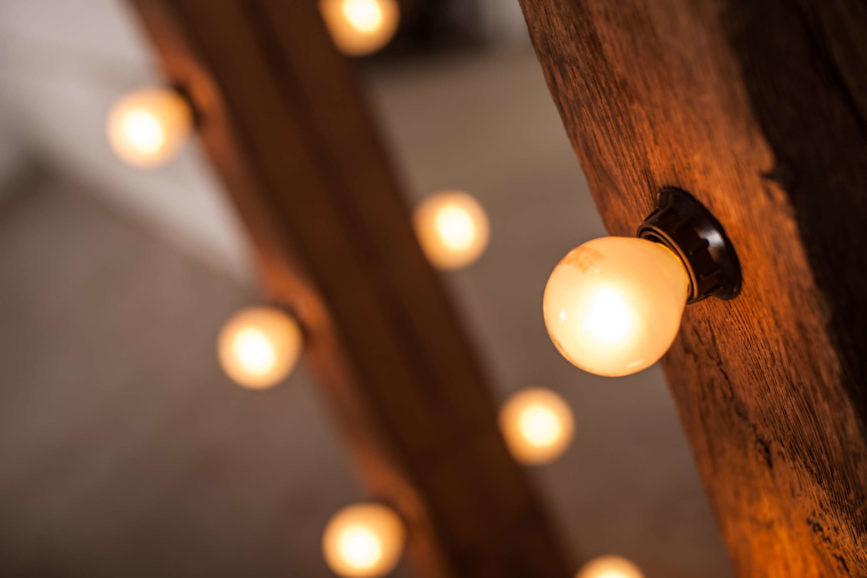 Wooden Mirror with lighting