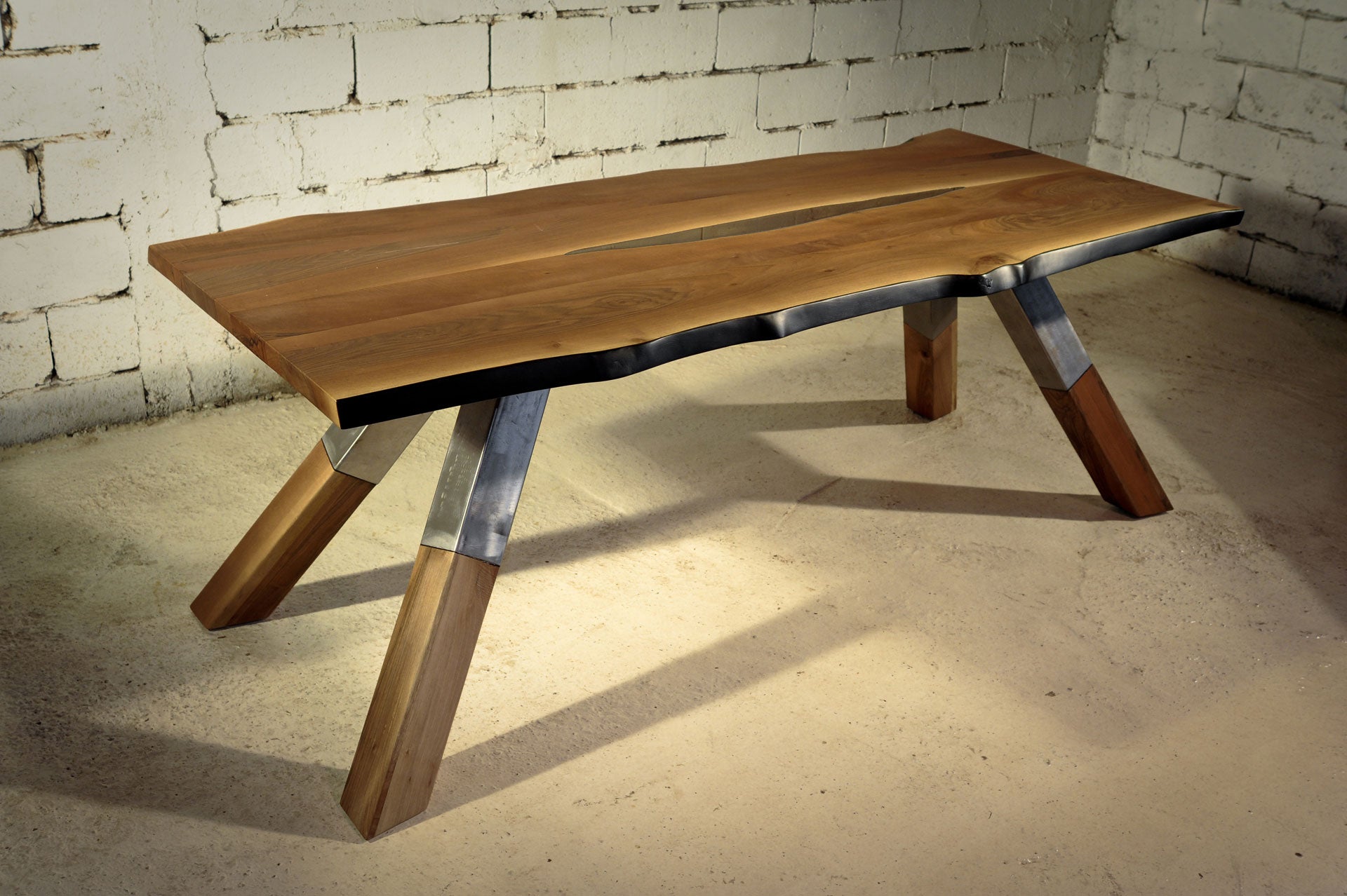 Wood - Metal Dining Table
