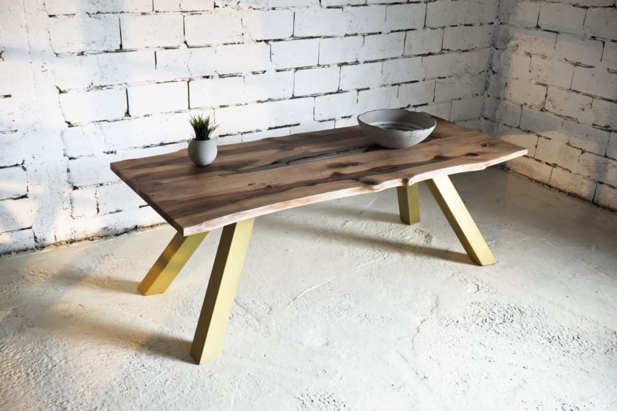 Wood - Metal Dining Table
