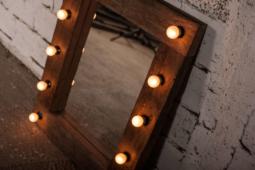 Wooden Mirror with lighting