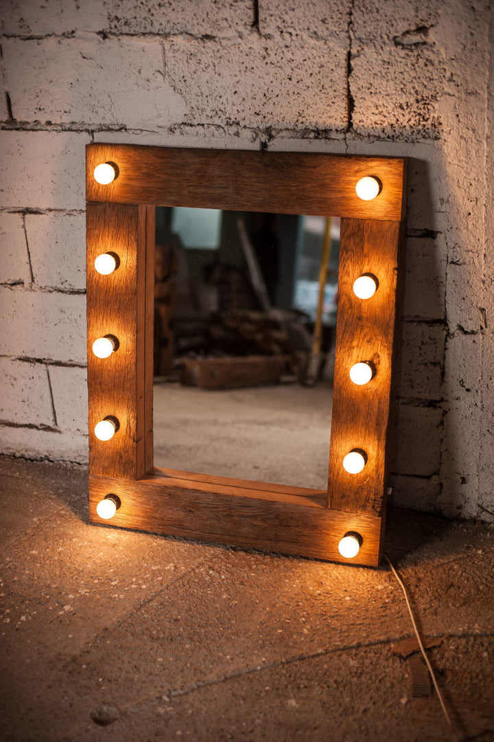 Wooden Mirror with lighting