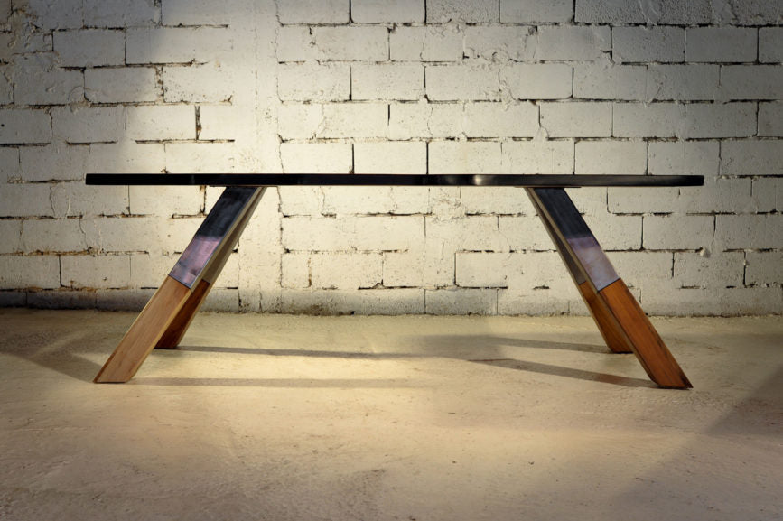 Wood - Metal Dining Table