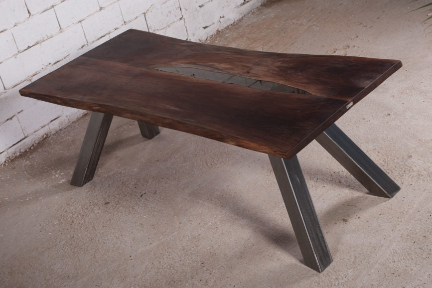Wood - Metal Dining Table